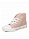 zapatilla rosada casual para niña con taco plano de 2 cm y caña baja.