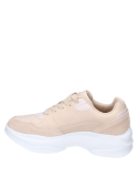 Zapatilla de mujer beige casual, cuero/sintético, diseño juvenil y moderno.