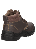Zapato robusto café unisex con lengüeta acolchada, ideal para construcción o trekking ligero.
