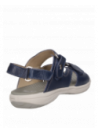 Sandalia de cuero azul para mujer, diseño informal, perfecta para el día a día con taco bajo.