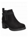 Botín negro para mujer, informal y moderno, altura de taco 6.5 cm, combina con tendencias actuales.