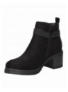 Botín negro informal de mujer, diseño moderno y cómodo, material textil/sintético, taco bloque 6.5 cm.