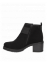 Botín sintético negro femenino con altura de caña de 14,5 cm, ideal para looks modernos.