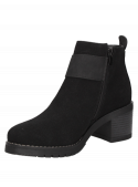 Botín negro de mujer Dakota F656 con taco bloque y punta redonda, estilo informal.