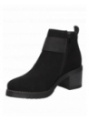 Botín negro de mujer Dakota F656 con taco bloque y punta redonda, estilo informal.