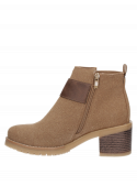 Botín taupe sintético, estilo informal, caña de 14.5 cm, ideal para outfits a la moda.