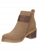 Botín taupe de mujer Dakota F656, diseño moderno con taco bloque de 6.5 cm y punta redonda.