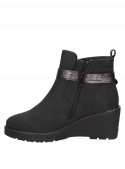 Botín negro de mujer con diseño estiloso, caña de 13.5 cm y forro de pu/textil, perfecto para outfits a la moda.