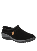 Mocasín casual de cuero negro, suela robusta y diseño funcional, adecuado para vestimenta informal y actividades diarias.