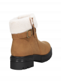 Botín camel de mujer Dakota F653 con forro interno de chiporro y textil, ideal para días fríos.