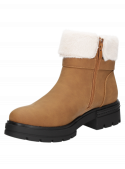Botín camel de mujer Dakota F653 con taco bloque de 5 cm y punta redonda, estilo informal.