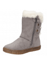 Bota gris casual para niña con punta redonda y taco plano de 2 cm, ideal para invierno.