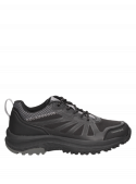 Zapatilla negra de mujer con taco plano de 5 cm y punta redonda, ideal para uso diario.