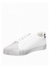 zapatilla urbana blanca de mujer Pollini, diseño moderno en sintético y cuero, estilo juvenil.