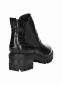 Botín Chelsea femenino en color negro, sintético, cómodo y estiloso, perfecto para moda actual.